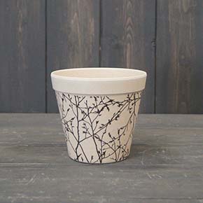 Earthy Nartual Bamboo Flower Pot With Silhouette Branch Design (11cm) detail page